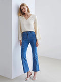 Classic V Neck Silk Shirt Long Sleeves Silk Top Silk Blouse for Women