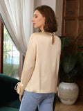 Bequeme Seidenbluse aus 100 % Seide mit geschlitzten Ärmeln, gerade Passform, Seidenbluse für Frauen