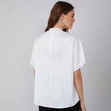 Principios de la primavera 22 Momme Blusa de seda para mujer 100% Top de seda pura Camisa de seda de manga corta
