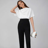 Début du printemps 22 Momme Chemisier en soie pour femme 100 % pure soie Haut à manches courtes Chemise en soie