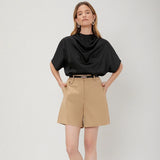 Début du printemps 22 Momme Chemisier en soie pour femme 100 % pure soie Haut à manches courtes Chemise en soie