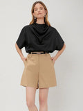 Début du printemps 22 Momme Chemisier en soie pour femme 100 % pure soie Haut à manches courtes Chemise en soie