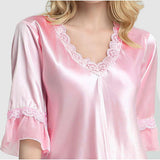 Lace Silk Pajama Set for Women Short Sleeves Summer luxury For Women - DIANASILK