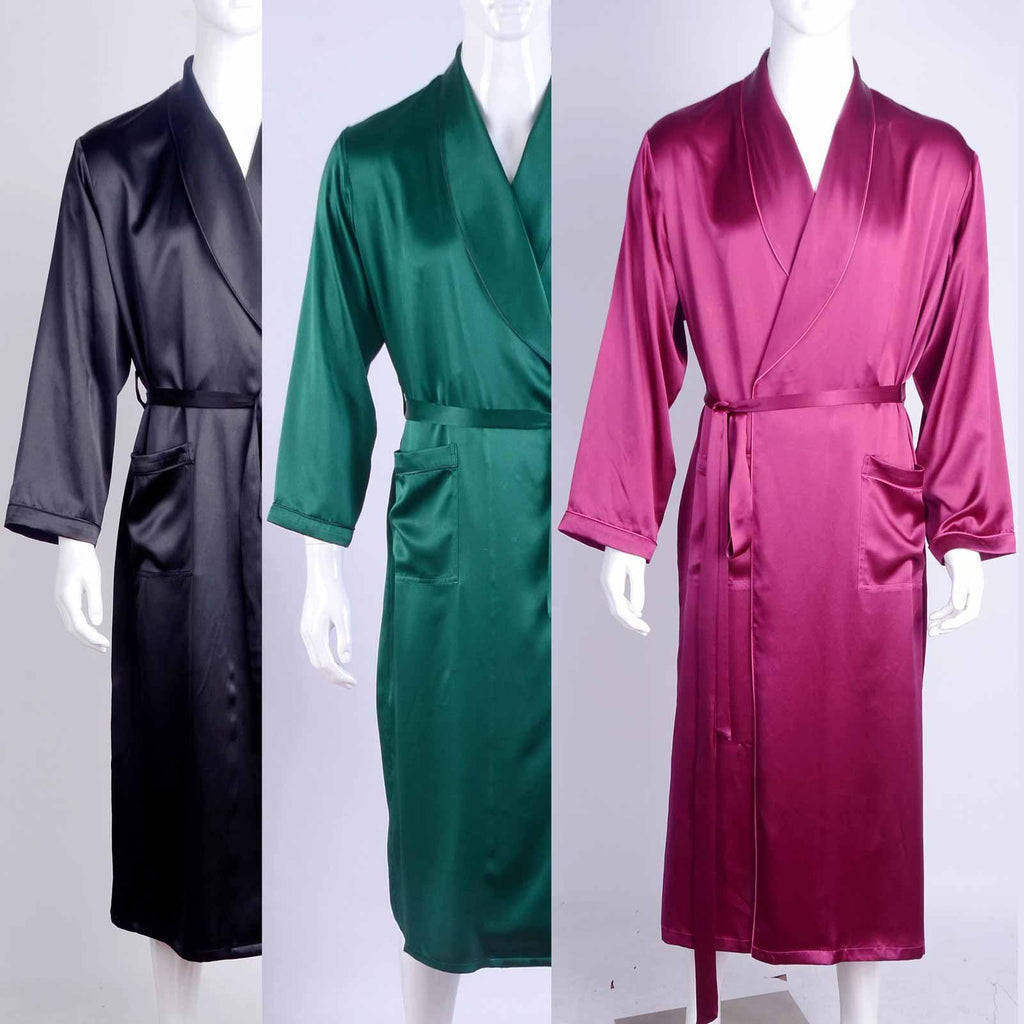 Long Silk Robe Luxury Silk Sleepwear  For Men - DIANASILK