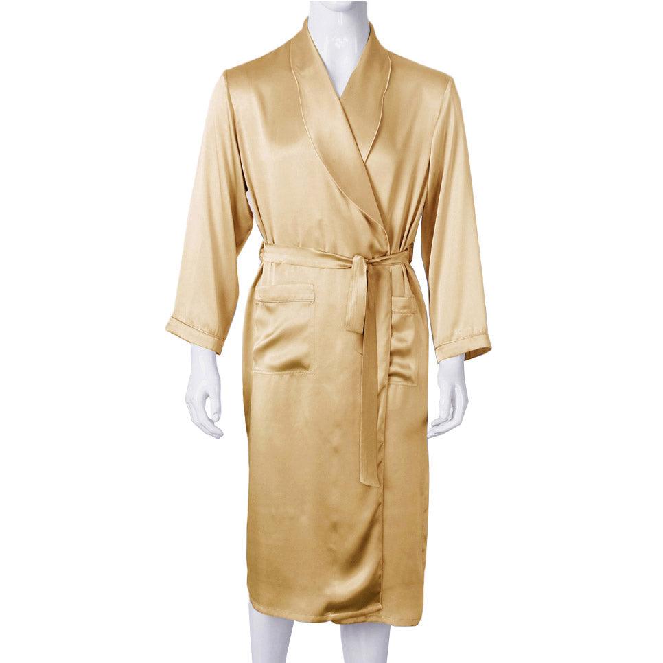 Long Silk Robe Luxury Silk Sleepwear  For Men - DIANASILK