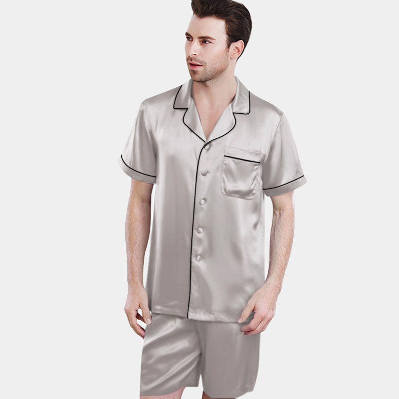 Men's Luxury Silk pajama Short Set Silk Sleepwear - DIANASILK