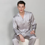 Men's Luxury Silk Sleepwear 100% Silk Sleeve Pajamas Set Long Silk Nightwear - DIANASILK