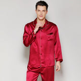 Men's Luxury Silk Sleepwear 100% Silk Sleeve Pajamas Set Long Silk Nightwear - DIANASILK