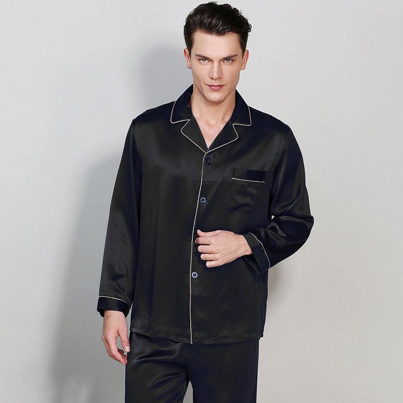 Men's Luxury Silk Sleepwear 100% Silk Sleeve Pajamas Set Long Silk Nightwear - DIANASILK