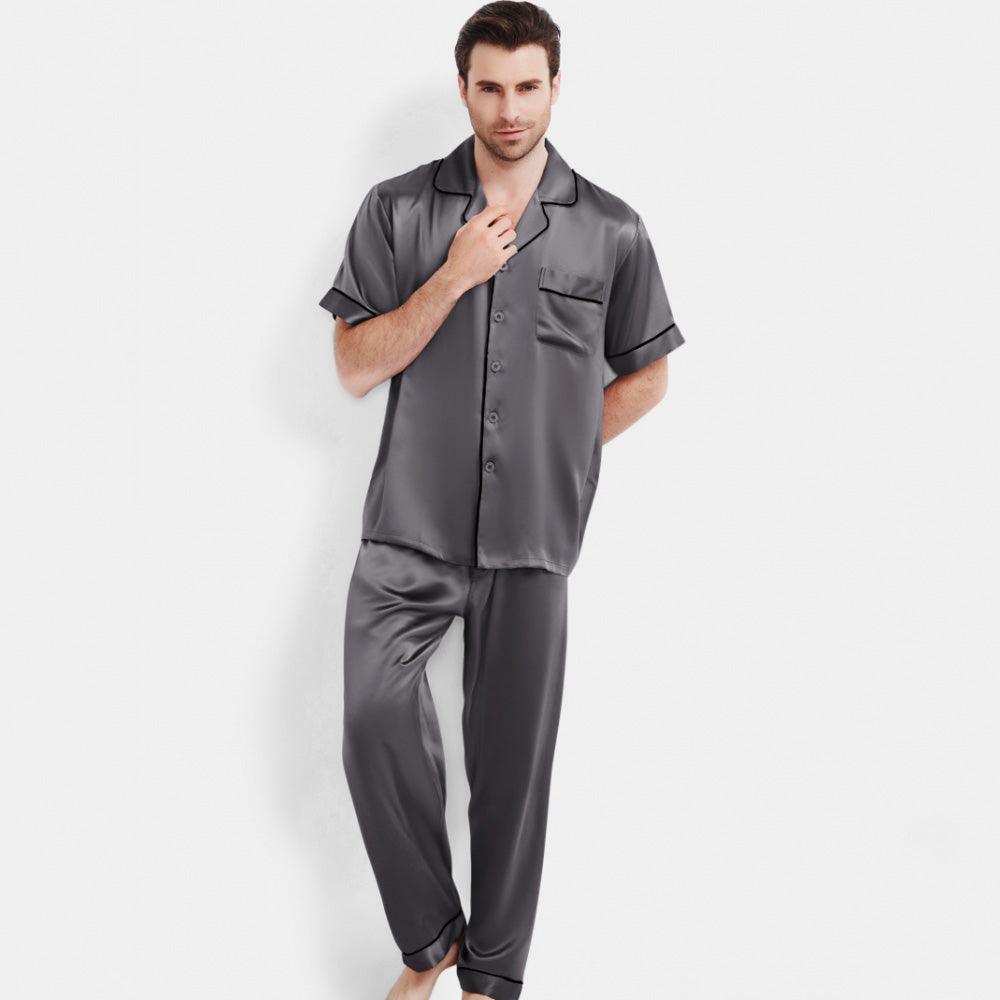 Men's Short Sleeved Silk Pajama Set for Men Silk loungewear - DIANASILK