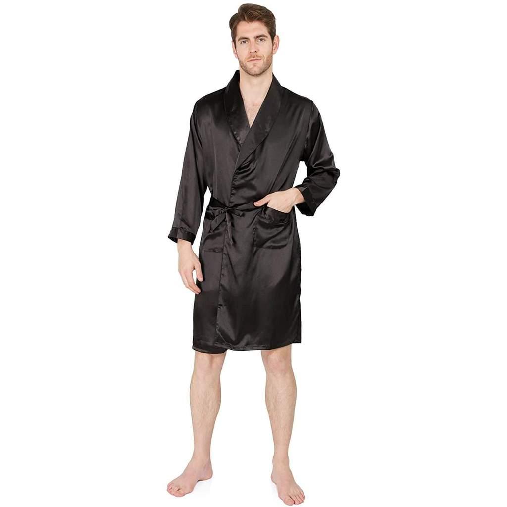 Men's Silk Kimono Robe Long Sleeve Silk Robe for Men - DIANASILK