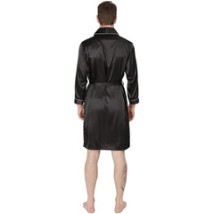 Men's Silk Kimono Robe Set with Shorts Summer Long-Sleeve Silk Robe Set Silk bathrobe - DIANASILK