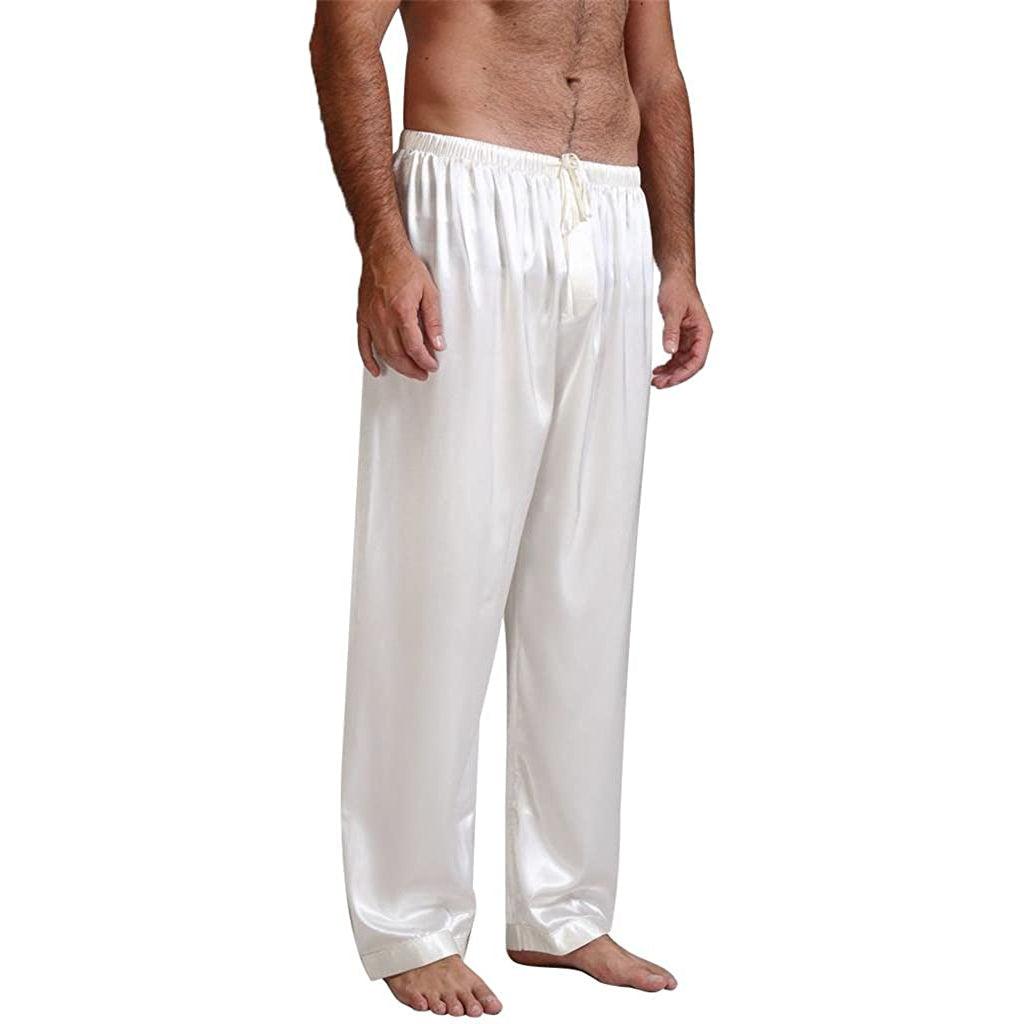 Mens Silk Pajamas Pants Sleep Bottoms 100% Silk Pyjamas Pants Long Silk Pants for Men - DIANASILK