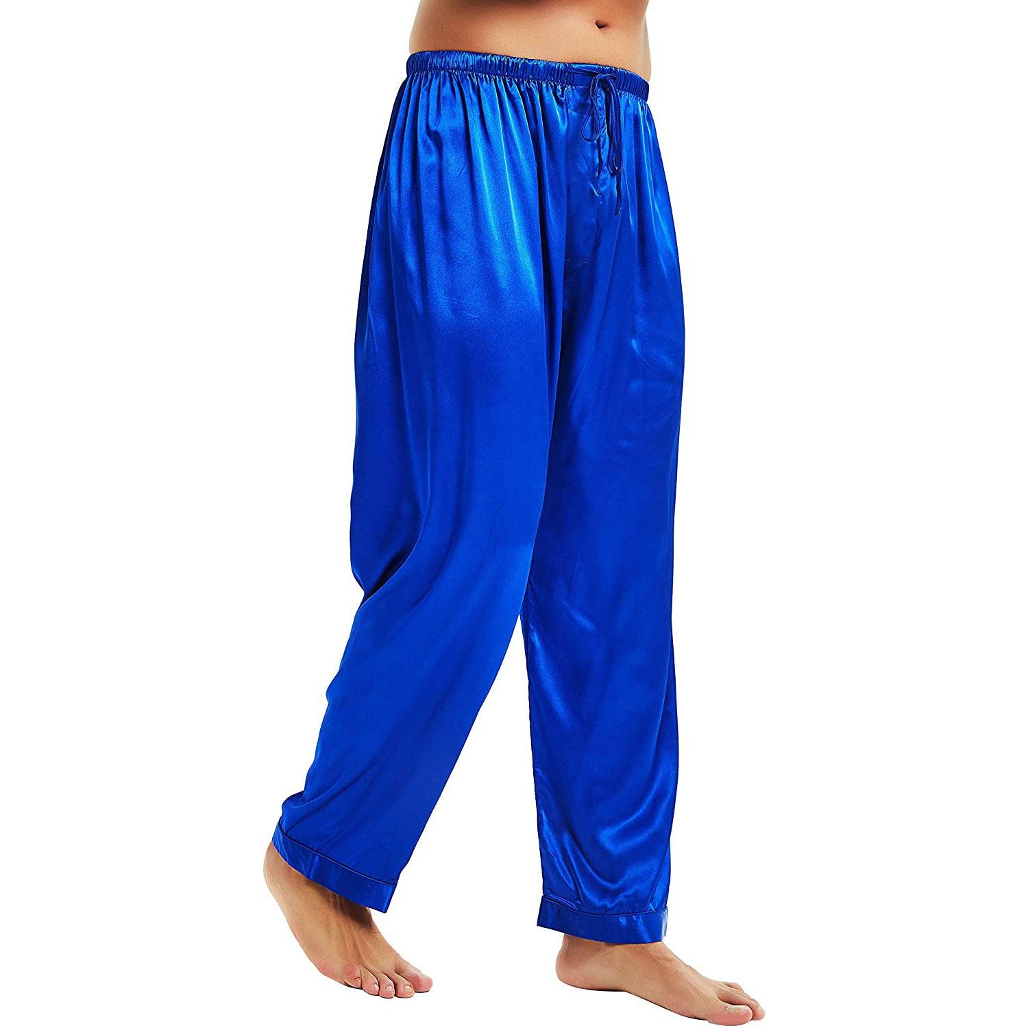 Mens Silk Pajamas Pants Sleep Bottoms 100% Silk Pyjamas Pants Long