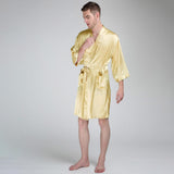 Men's Silk Robe Luxury Pure Mulberry Silk Sleepwear with Pockets - DIANASILK