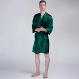 Men's Silk Robe Luxury Pure Mulberry Silk Sleepwear with Pockets - DIANASILK