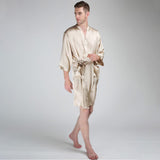 Men's Silk Robe Luxury Pure Mulberry Silk Sleepwear with Pockets - DIANASILK