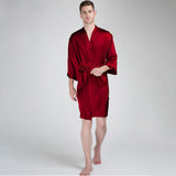 Men's Silk Robe Luxury Pure Mulberry Silk Sleepwear with Pockets - DIANASILK