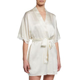 Mid Length Silk Robe Sleeves Soft Nightwear  for Women (multi-colors) - DIANASILK