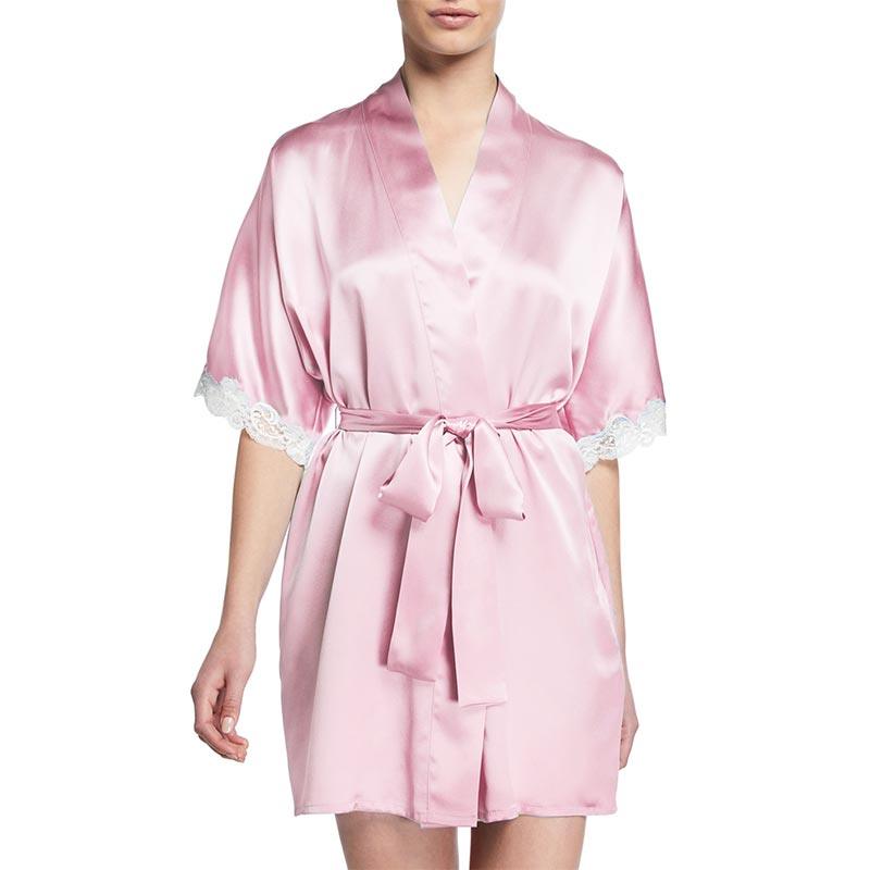 Mid Length Silk Robe Sleeves Soft Nightwear  for Women (multi-colors) - DIANASILK
