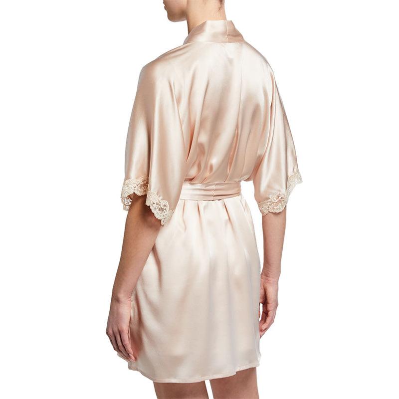 Mid Length Silk Robe Sleeves Soft Nightwear  for Women (multi-colors) - DIANASILK