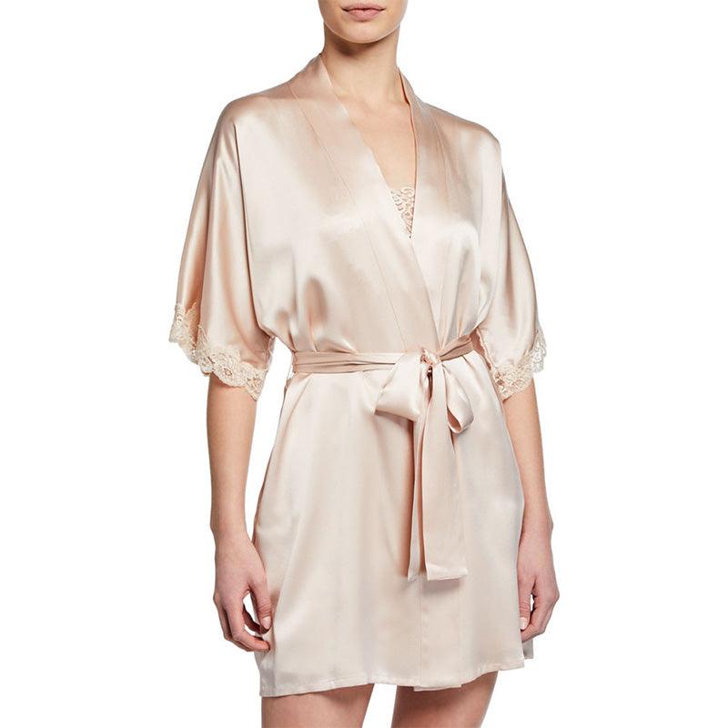 Mid Length Silk Robe Sleeves Soft Nightwear  for Women (multi-colors) - DIANASILK