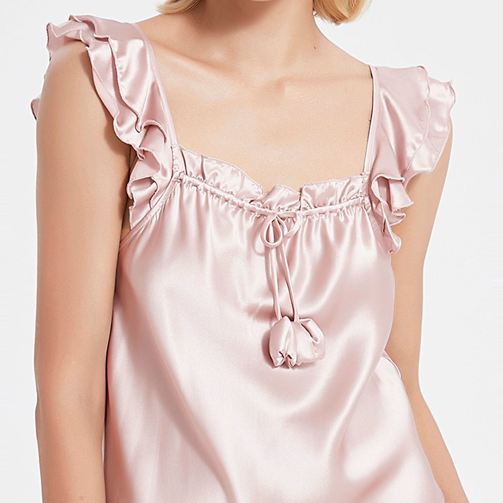 Mulberry Silk Nightdress SexyCute Silk sleeveless silk nightgown - DIANASILK