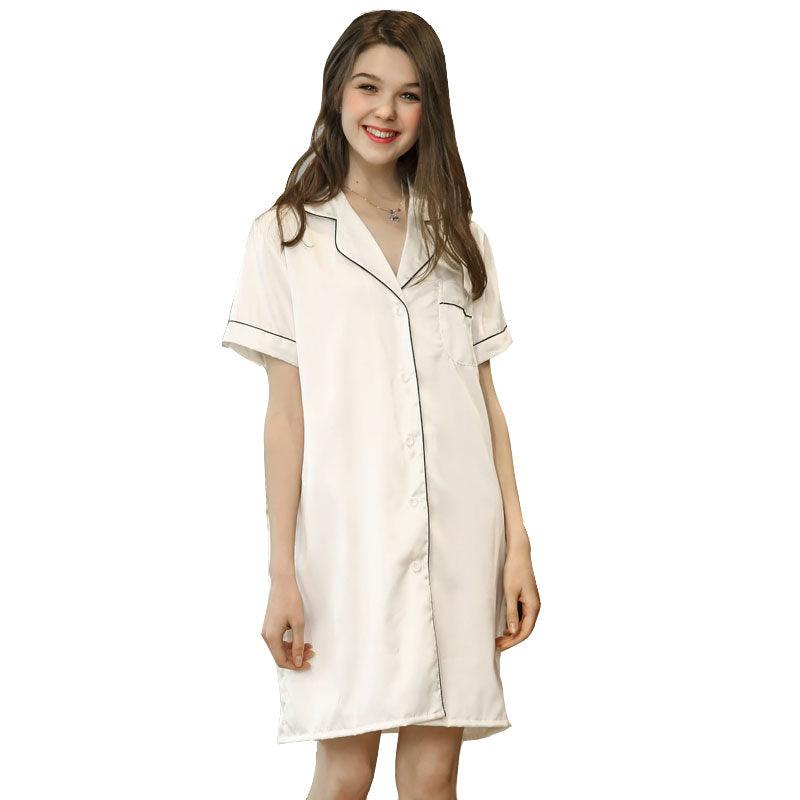 Mulberry Silk Nightgown Sleep Shirt For Women - DIANASILK