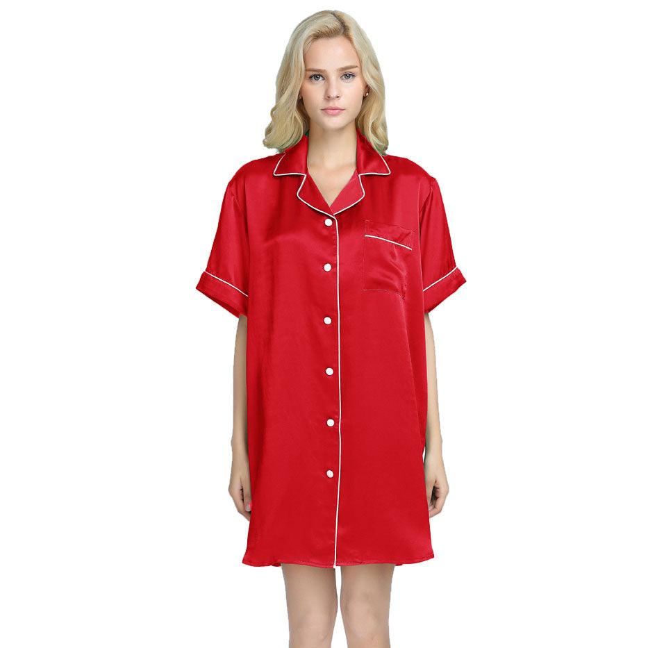 Mulberry Silk Nightgown Sleep Shirt For Women - DIANASILK