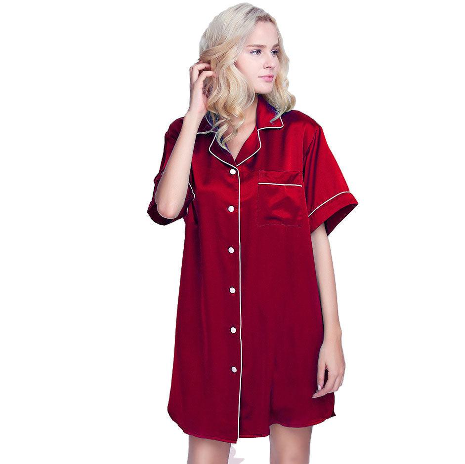 Mulberry Silk Nightgown Sleep Shirt For Women - DIANASILK