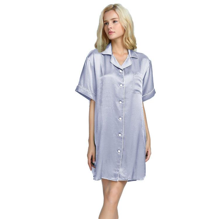 Mulberry Silk Nightgown Sleep Shirt For Women - DIANASILK