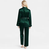 Mulberry Silk Pajamas for Women's Long Sleeves  with Adjustable Belt 100% Silk PJS - DIANASILK