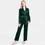 Mulberry Silk Pajamas for Women's Long Sleeves  with Adjustable Belt 100% Silk PJS - DIANASILK