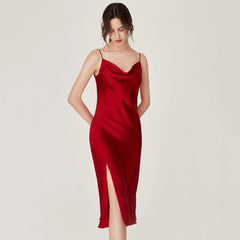 Mestines Silk Split Hemgown 100% Mulberry Silk Sleepwear