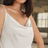 Sexy Swing Collar Silk Camisole 22 MM Silk Tank Top Sleeveless Silk Vest