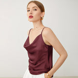 Sexy Swing Collar Silk Camisole 22 MM Silk Tank Top Sleeveless Silk Vest