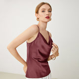 Sexy Swing Collar Silk Camisole 22 MM Silk Tank Top Sleeveless Silk Vest