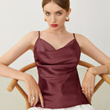 Sexy Swing Collar Silk Camisole 22 MM Silk Tank Top Sleeveless Silk Vest
