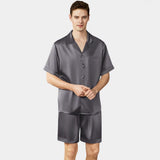 Short Silk Pajama Set for Men 100% Silk Short Sleeve Men Silk Pajamas - DIANASILK