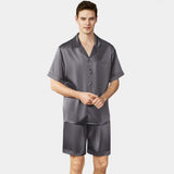 Short Silk Pajama Set for Men 100% Silk Short Sleeve Men Silk Pajamas - DIANASILK