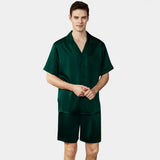 Short Silk Pajama Set for Men 100% Silk Short Sleeve Men Silk Pajamas - DIANASILK