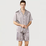 Short Silk Pajama Set for Men 100% Silk Short Sleeve Men Silk Pajamas - DIANASILK