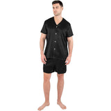 Short Silk Pajama Set For Men Silk Shirts and Pants Set Mens Silk Sleepwear - DIANASILK