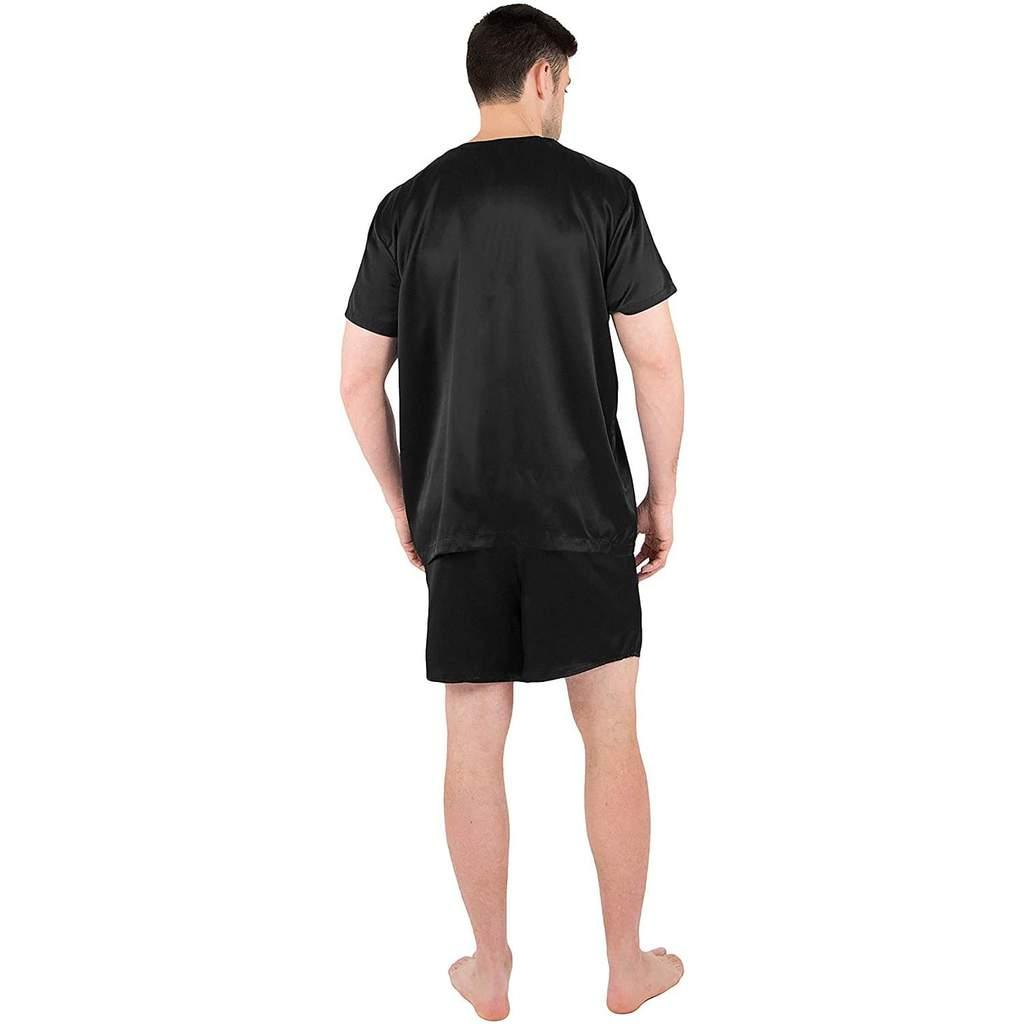 Short Silk Pajama Set For Men Silk Shirts and Pants Set Mens Silk Sleepwear - DIANASILK
