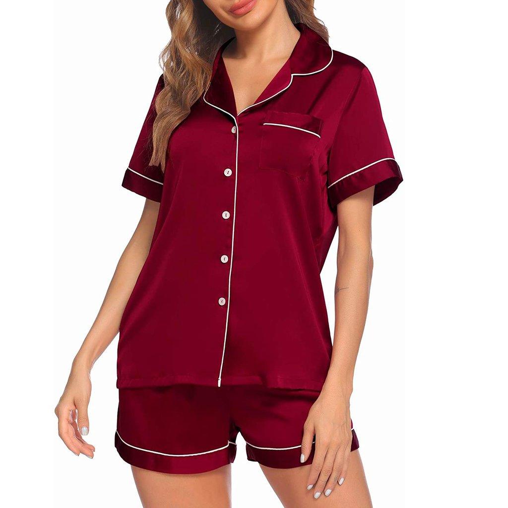 Short Silk Pajamas For Women's 100% Silk Short Two-piece Pyjamas Set –  DIANASILK