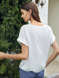 Seidenoberteil mit Fledermausärmeln, Seiden-T-Shirt für Frauen