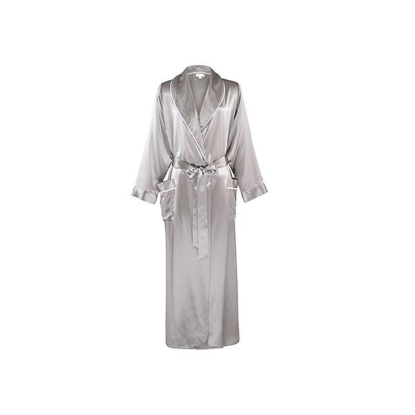 Women Silk Robes Long Silk Bathrobe for Bridesmaids Gray / XXL Women Silk Robes Long Silk Bathrobe for Bridesmaids Gray / XXL