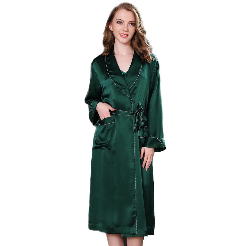 long silk dressing robe Women Silk Robes Long Silk Bathrobe for Bridesmaids – DIANASILK