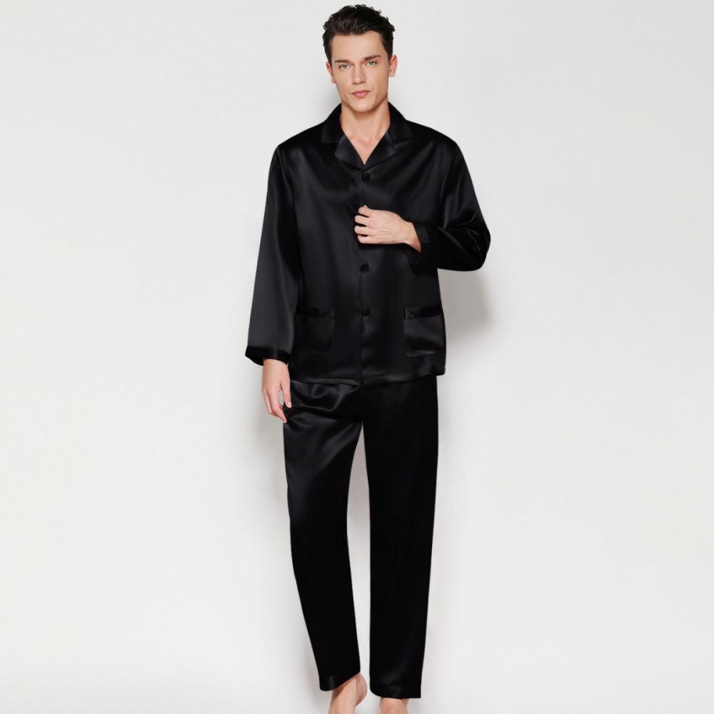 Mens Satin Pajamas Set Pyjamas Button-Down Long Sleeved And Long Mens Satin Pajamas Set Pyjamas Button-Down Long Sleeved And Long