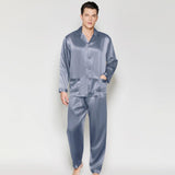 Silk Pajama Set for Men Classic 100% Mulberry Luxury Men Silk Nightwear - DIANASILK